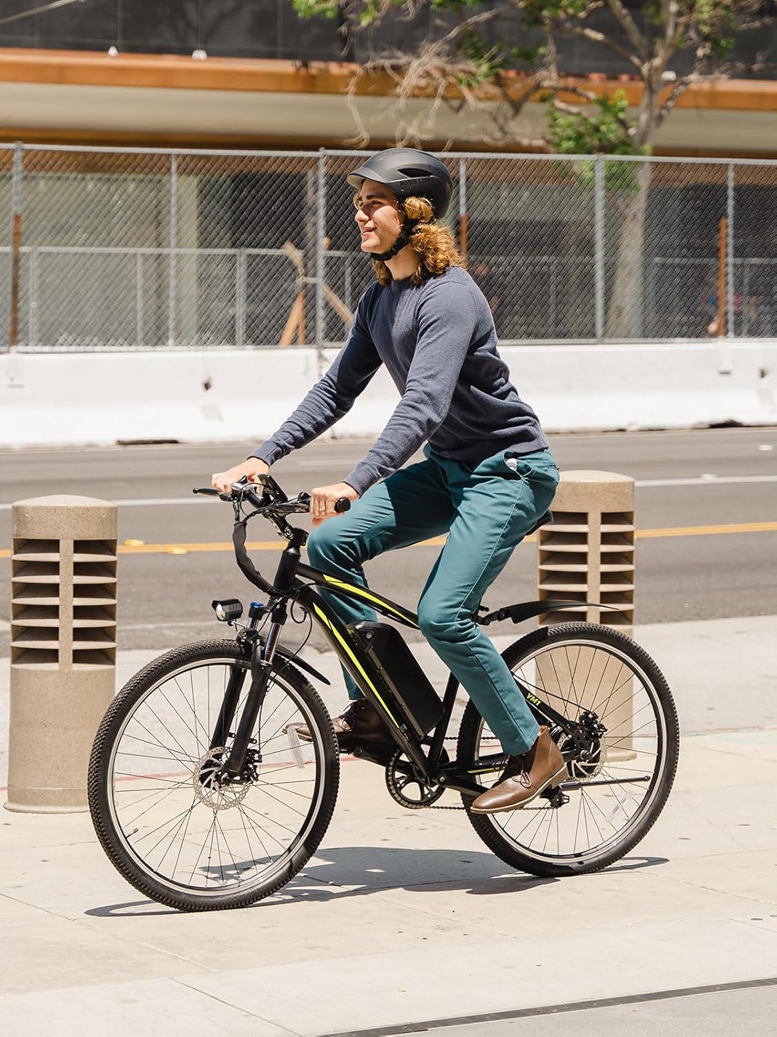 Heybike YM1 Electric Bike for Adults, 1200W Peak Brushless Motor, up to 50Miles, 28mph Max Speed Electric Mountain Bike, 480WH Removable Battery Ebike, 27.5 Tires, 7-Speed and Front Suspension