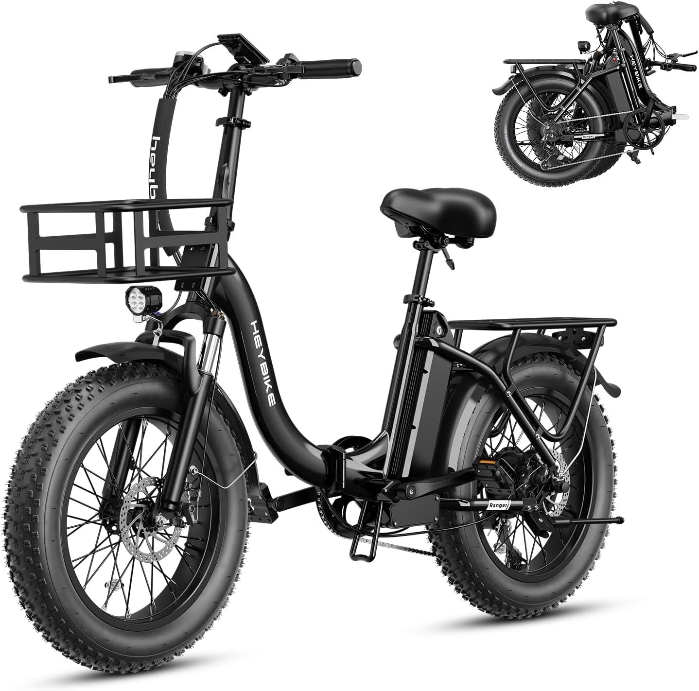 Heybike Electric Bike Front Basket, Easy to Install, Heavy-Duty Metal E-Bike Basket for Groceries, Pets, Commuting, Shopping, Camping & Outdoor Use