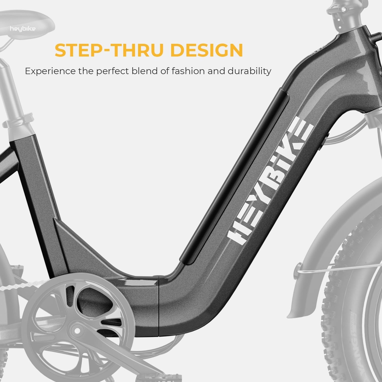 Heybike Ranger S Electric Bike for Adults, Foldable 1500W Peak Motor Ebike, 20″ Fat Tire Step-Thru Electric Bicycle, 48V 14.4AH Removable Battery Commuter E Bike, 7-Speed Hydraulic Fork-G