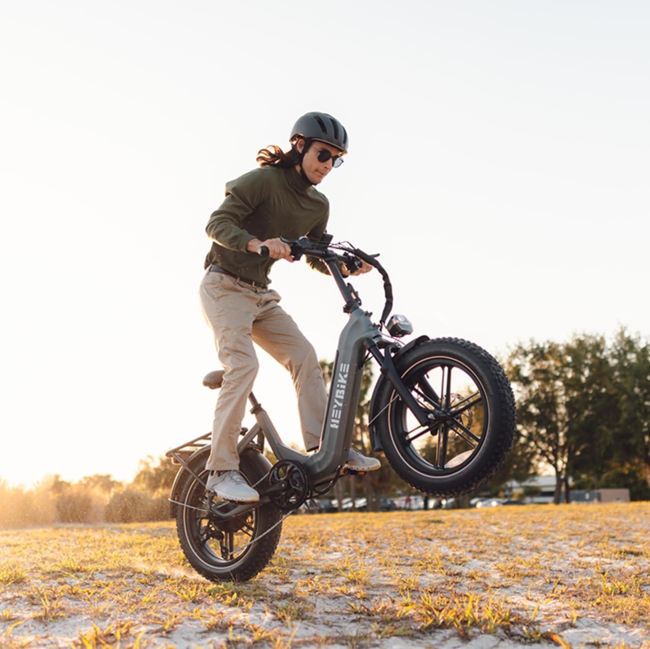 Heybike Ranger S Electric Bike for Adults, Foldable 1500W Peak Motor Ebike, 20″ Fat Tire Step-Thru Electric Bicycle, 48V 14.4AH Removable Battery Commuter E Bike, 7-Speed Hydraulic Fork-G