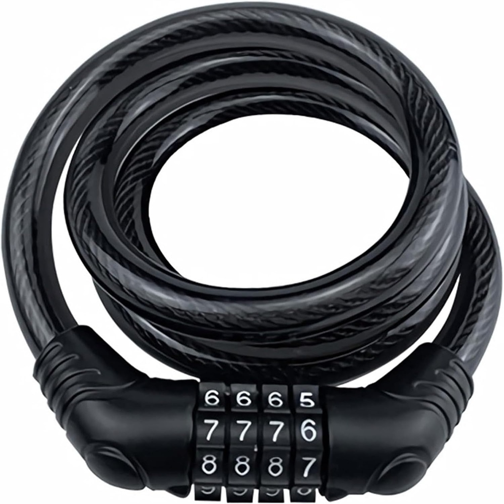 Heybike Combination Bike Lock, 4-Digit Resettable Cable Lock with Flexible Coiled Steel Cable, Keyless Bicycle Security Lock for E-Bikes & Everyday Riding