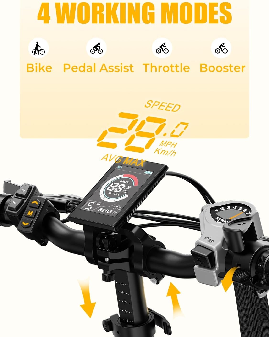 Heybike Ranger 2.0 Foldable Electric Bike for Adults, 20″*4 Fat Tire Ebike with 1400W Peak Motor, 28 MPH Max Speed, 600Wh Removable Battery, Up to 65 Miles Range, Front Suspension Step-Thru E Bike(Snow White)
