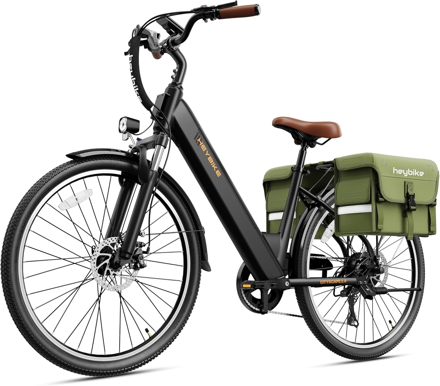 Heybike Cityscape 2.0 Electric Bike for Adults with Peak 1200W Motor, 468Wh Removable Battery, 50Miles 26″ Electric Commuter Bike, 7-Speed,UL Certified(Pitch Black)