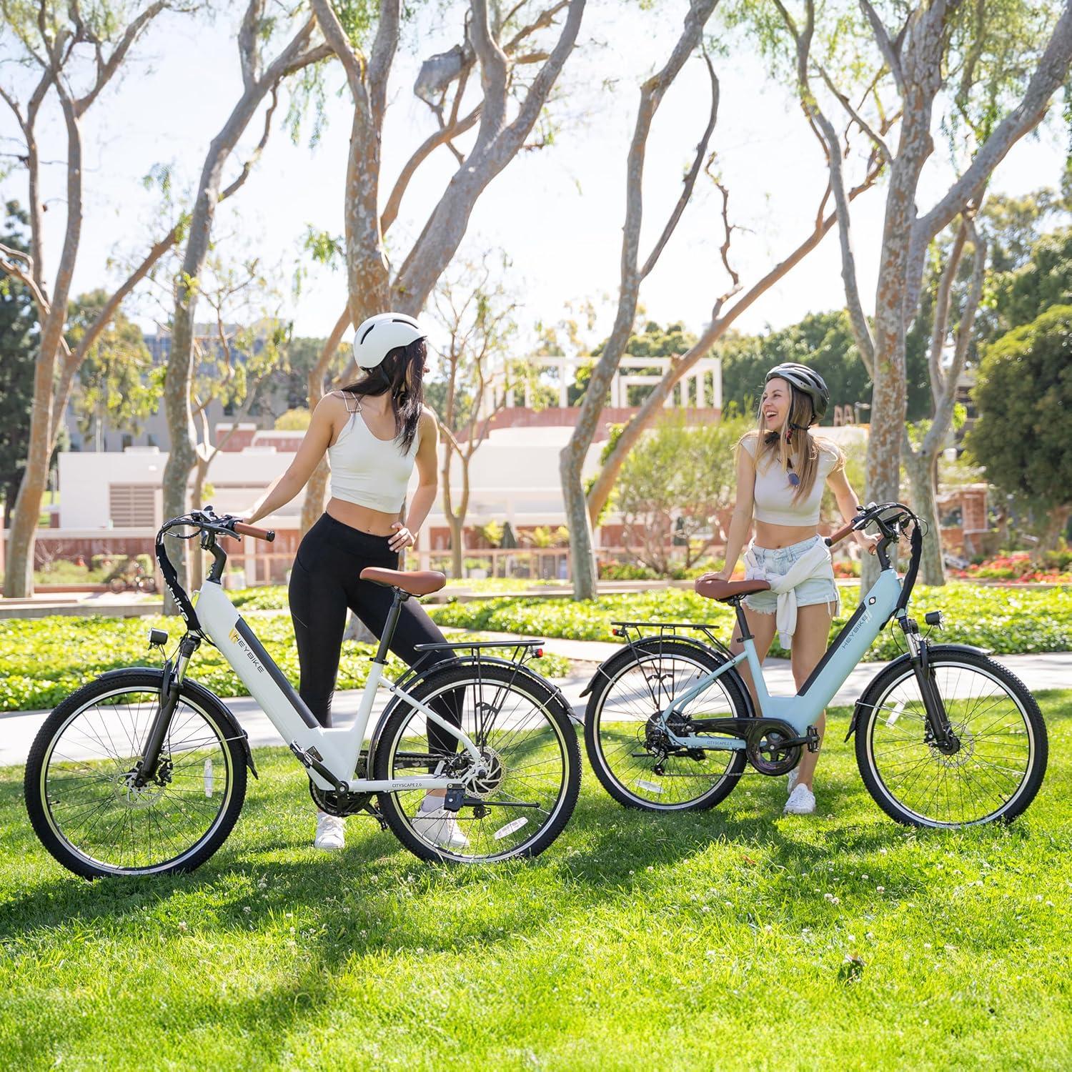 Heybike Cityscape 2.0 Electric Bike for Adults with 1200W Motor, 468Wh Removable Battery, 50Mile 24MPH 26″ Electric Commuter Bike,7-Speed,UL Certified(Chalky white)