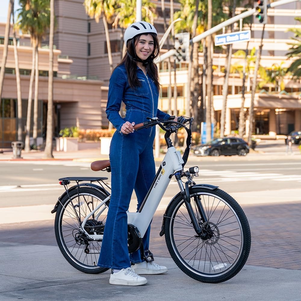 Heybike Cityscape 2.0 Electric Bike for Adults with Peak 1200W Motor, 468Wh Removable Battery, 50Miles 26″ Electric Commuter Bike, 7-Speed,UL Certified(Teal Blue)
