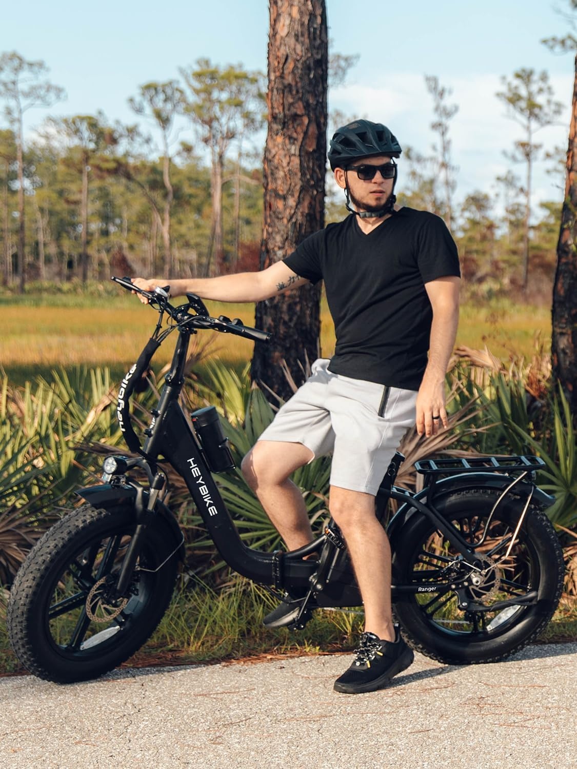 Heybike Ranger 2.0 Folding Electric Bike for Adults, 1400W Peak Motor Ebike(Black+Green Combo)