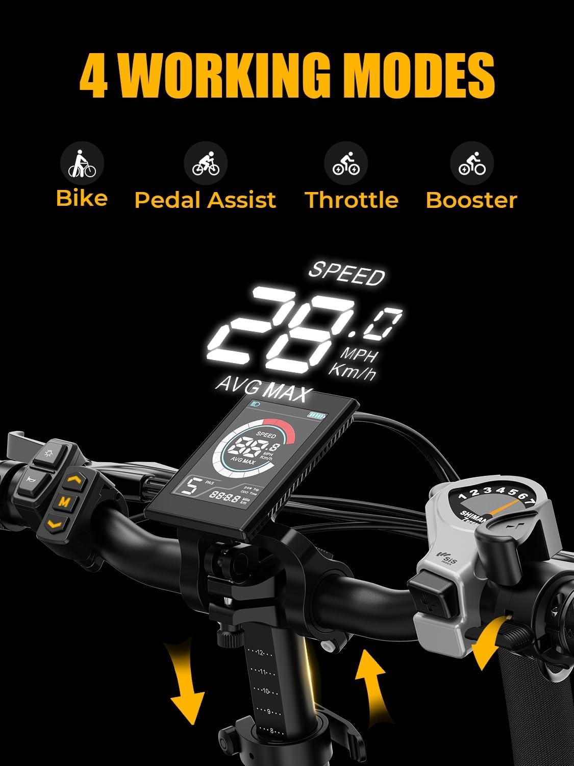 Heybike Ranger 2.0 Folding Electric Bike for Adults, 1400W Peak Motor Ebike(2 Black Combo)