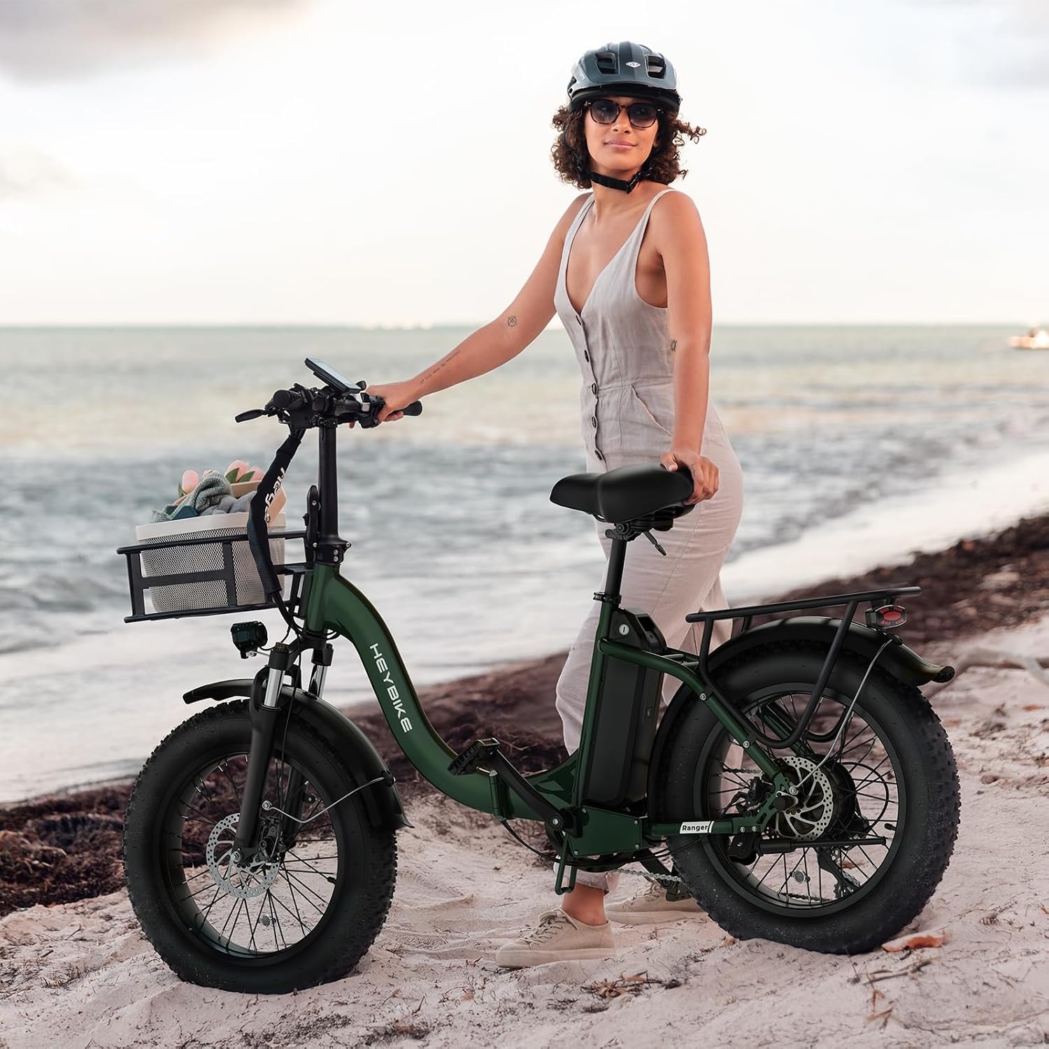 Heybike Ranger 2.0 Folding Electric Bike for Adults, 1400W Peak Motor Ebike(Deep Green)