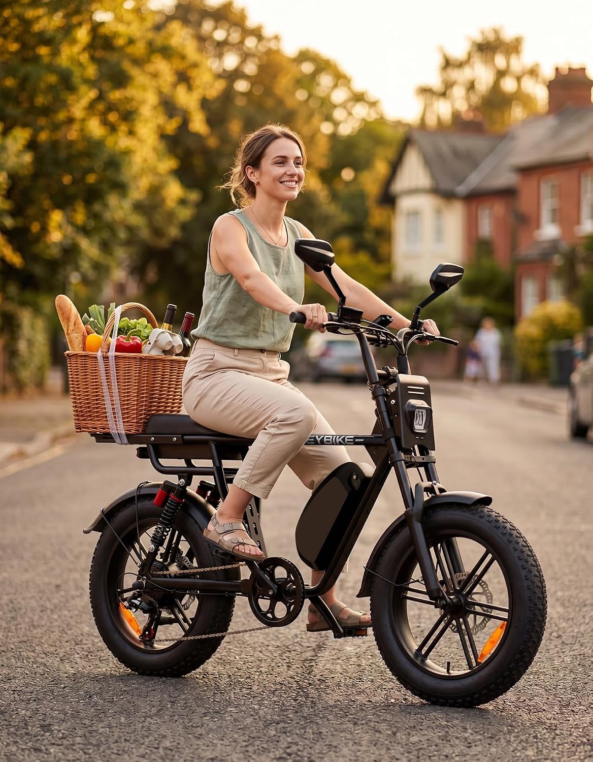 Heybike Saturn Electric Bike for Adults with 1800W Peak, 956.8Wh/1913.6Wh Removable Battery (52V 18.4A), 50/90 Miles, 20″x4.0″ Fat Tire All-Terrain Ebike for Commuting/Off-Road Riding(One Battery with Jet Black)