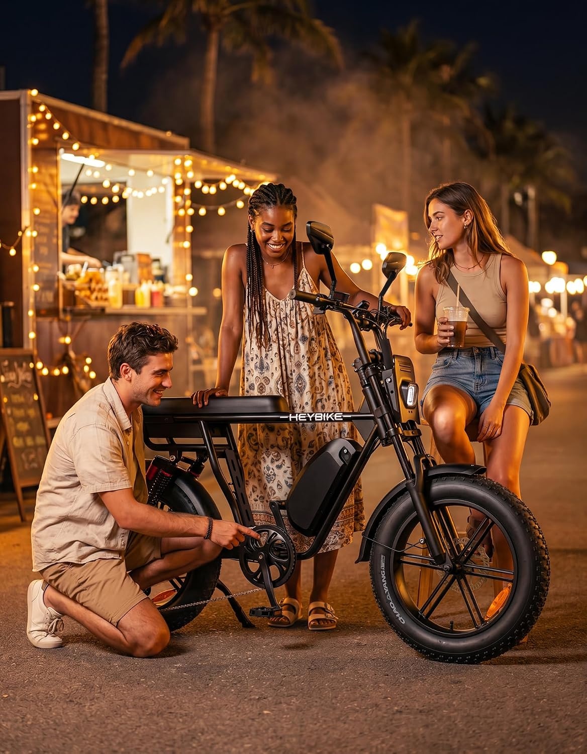 Heybike Saturn Electric Bike for Adults with 1800W Peak, 956.8Wh/1913.6Wh Removable Battery (52V 18.4A), 50/90 Miles, 20″x4.0″ Fat Tire All-Terrain Ebike for Commuting/Off-Road Riding(One Battery with Jet Black)
