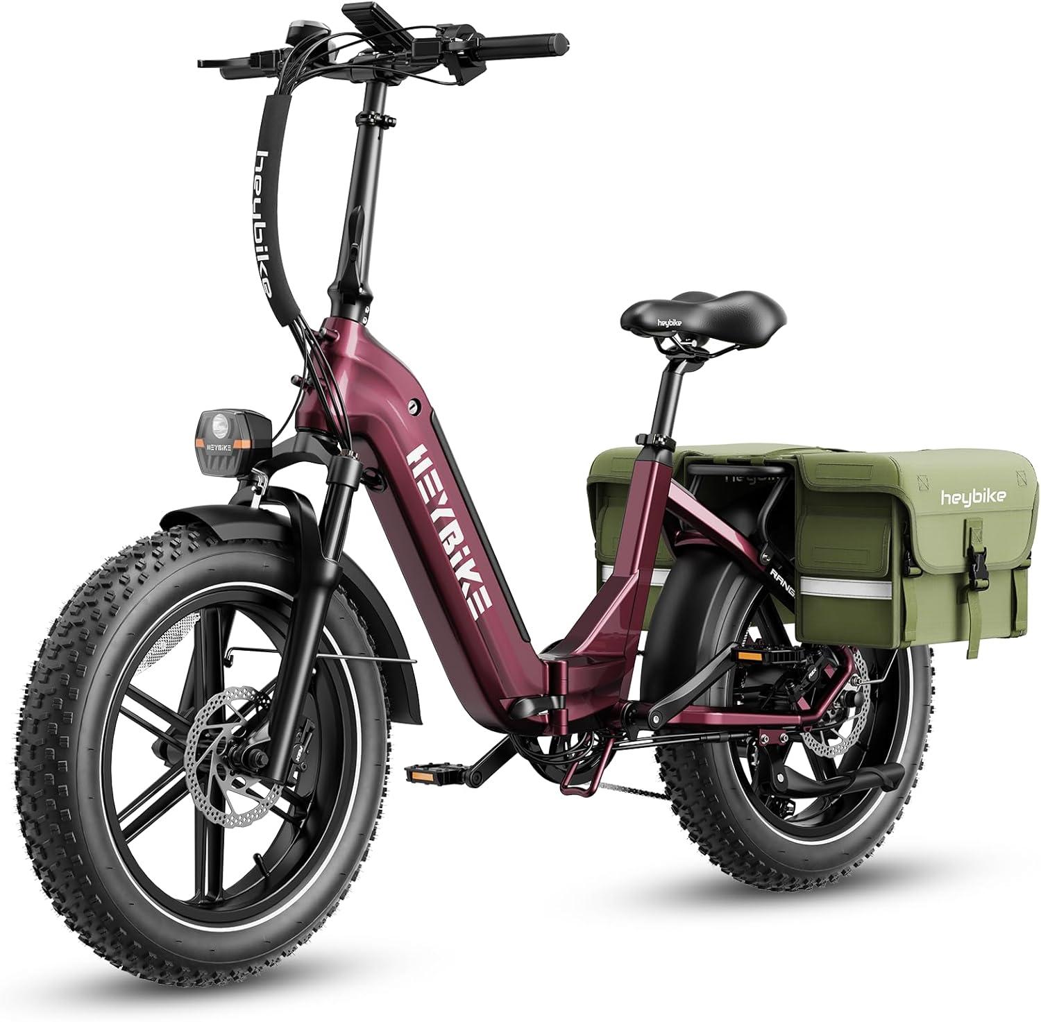 Heybike Electric Bike Rack Pannier Bag, Saddle Bag for Electric Bike Rear Rack, Storage Luggage EBike Accessories for Commuter, Travel, Shopping, Adventure, Green