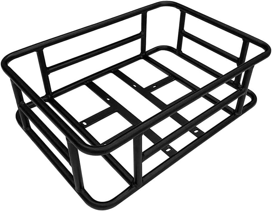 Heybike Electric Bike Front Basket & Rear Basket, Large-Capacity Removable Cargo Rack, Heavy-Duty Metal E-Bike Basket for Adult Ebikes, Groceries, Pets, Shopping, Camping & Commuting(Rear Basket)