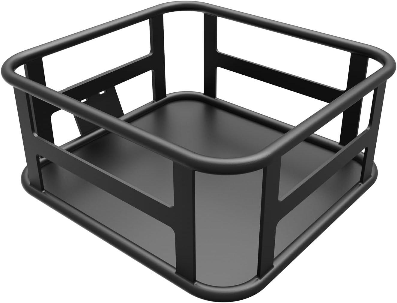 Heybike Electric Bike Front Basket & Rear Basket, Large-Capacity Removable Cargo Rack, Heavy-Duty Metal E-Bike Basket for Adult Ebikes, Groceries, Pets, Shopping, Camping & Commuting(Front Basket With Baseplate)